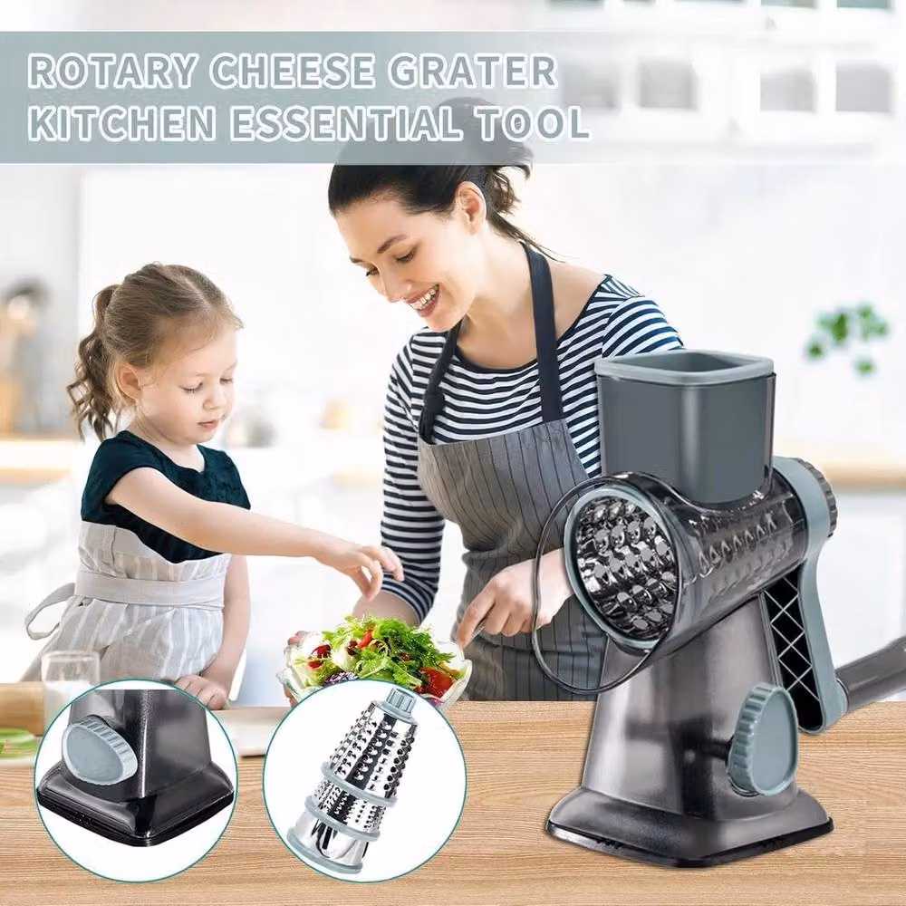 SPETLEK 3 in 1 Rotary Cheese Grater and Kitchen Drum Chopper in Grey – 5