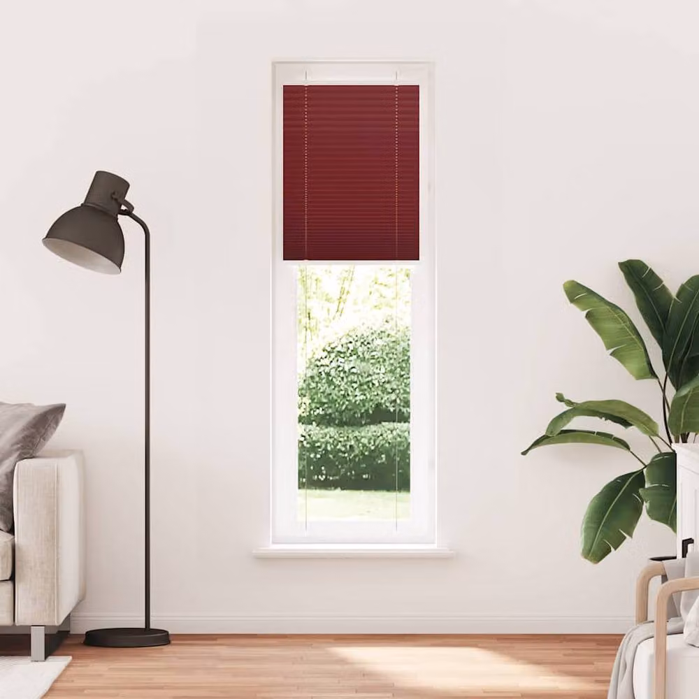 Berkfield Home Single Pleat Blind in Bordeaux Red, Polyester, W: 55 cm, H: 200 cm – 2