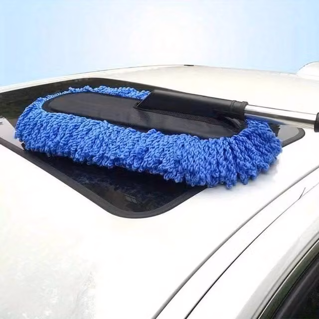 FLAVORA Scalable Microfibre Car Wash Cleaning Brush Duster, Blue, W: 100 cm, D: 15 cm – 1