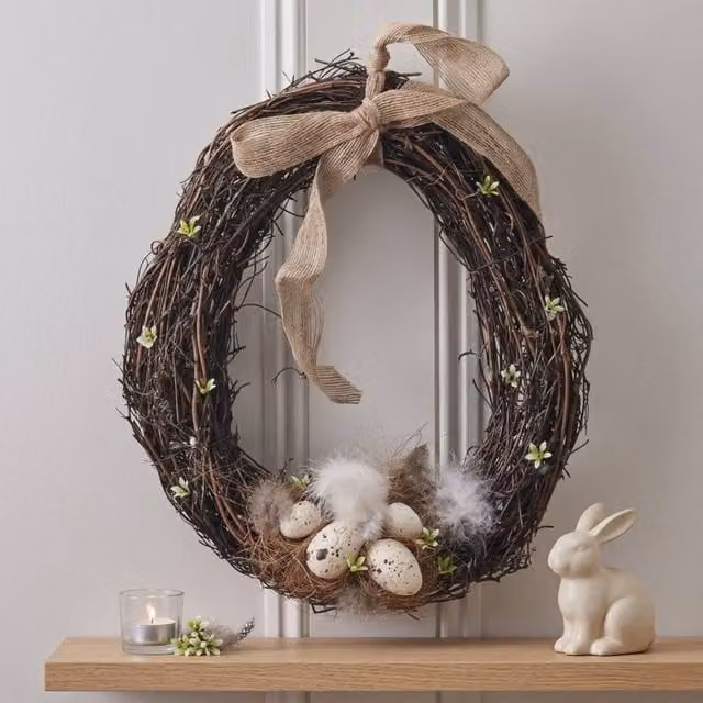 Garden Greatness Multicolour Springtime Easter Egg Shaped Floral Wreath