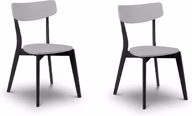 Cheshire Portland Set of 2 Modern Dining Chairs in Grey and Black