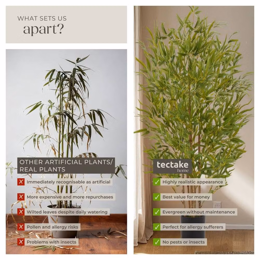 tectake Artificial Bamboo Grass Tree in Green, Height: 120 cm – 4