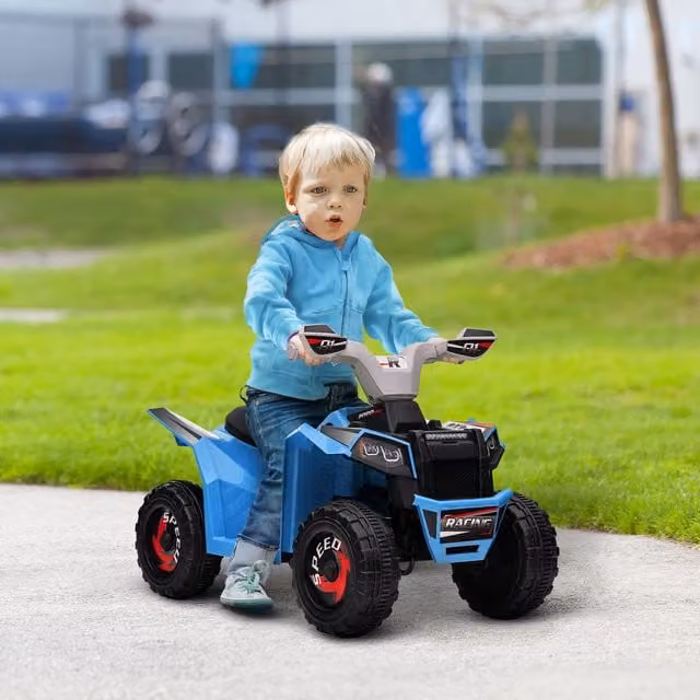 HOMCOM 6V Electric Quad Bike with Wear-Resistant Wheels in Blue