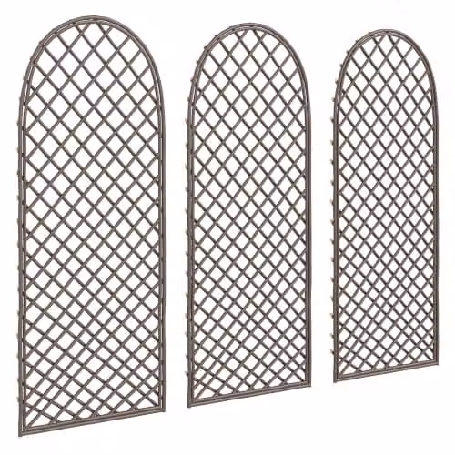 Outsunny Decorative Garden Trellis with Dome Top for Climbing Plants, Brown Wood Finish – 1