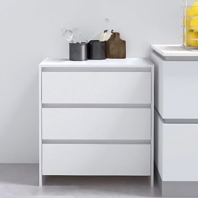 Berkfield Home White Minimalist Sideboard in Matt Engineered Wood W/D/H: 70 x 41 x 75 cm – 1