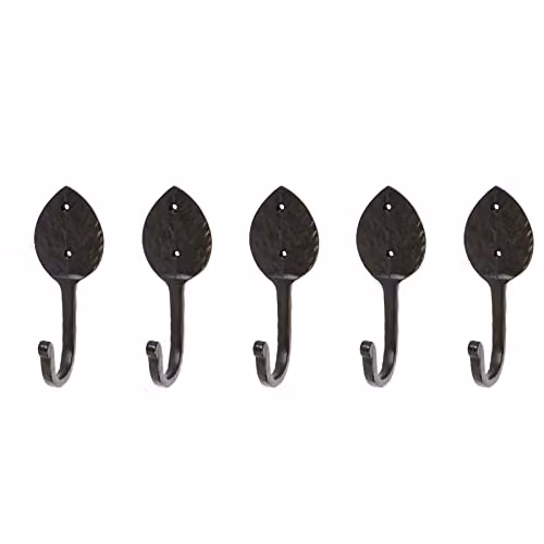 Hammer and Tongs Matt Black Powder-Coated Iron Arrowhead Coat Hook, Pack of 5, W: 5.5 cm, H: 14 cm – 2