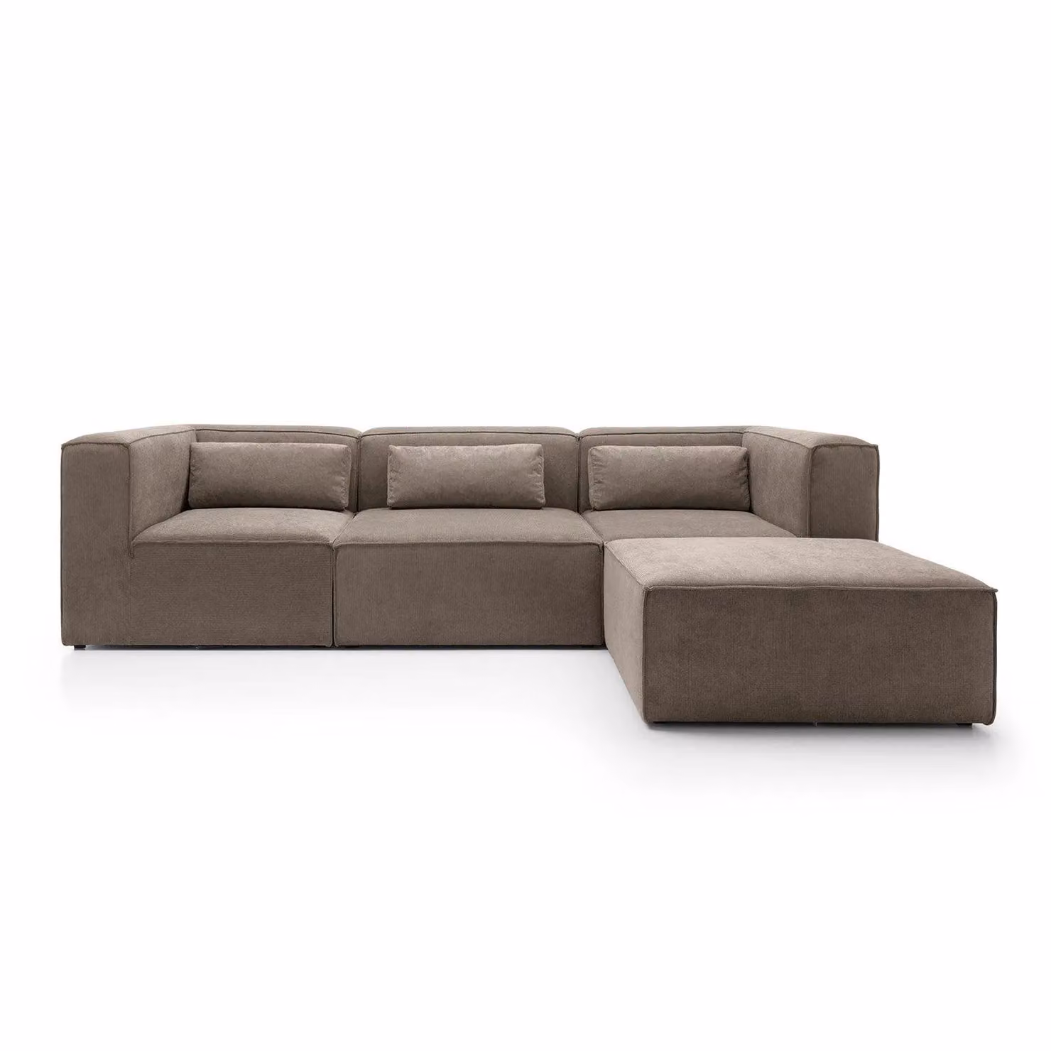 Abakus Direct Doris Reversible L-Shaped Corner Sofa in Brown Cord Chenille Fabric, W: 282 cm, D: 163 cm, H: 73 cm – 2