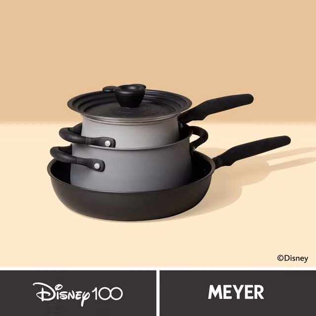 Meyer Disney 100 Steamboat Willie Limited Edition 4 Piece Non Stick Stainless Steel Pan Set in Black