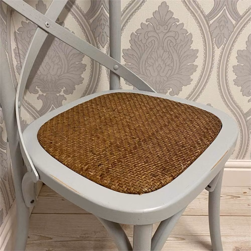 Nordara Grey Cross Back Dining Chair in Rustic Oak with Rattan and Fabric Details – 2