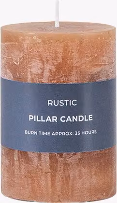 Perch & Parrow Classic Country Pillar Candles in Amber Brown, Pack of 2