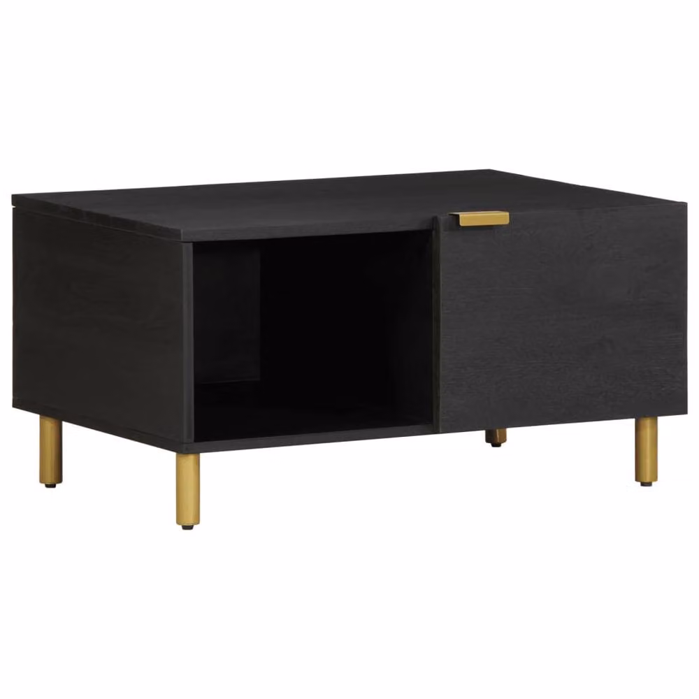 Berkfield Home Modern Black Rectangular Coffee Table W/D/H: 80 x 50 x 40 cm – 2