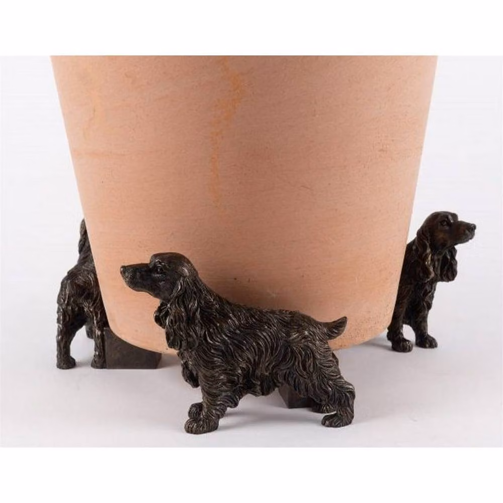 Jardinopia Cocker Spaniel Plant Pot Feet, Set of 3, Bronze, L6 x W11 x H8.5 cm – 4