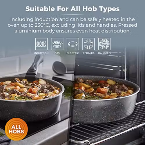 Tower T900140 Freedom 13-Piece Detachable Handle Cookware Set with Ceramic Coating in Grey – 5