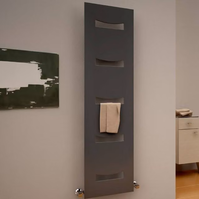 Reina Ancora Steel Towel Rail, Anthracite H: 180 cm, W: 49 cm – 2