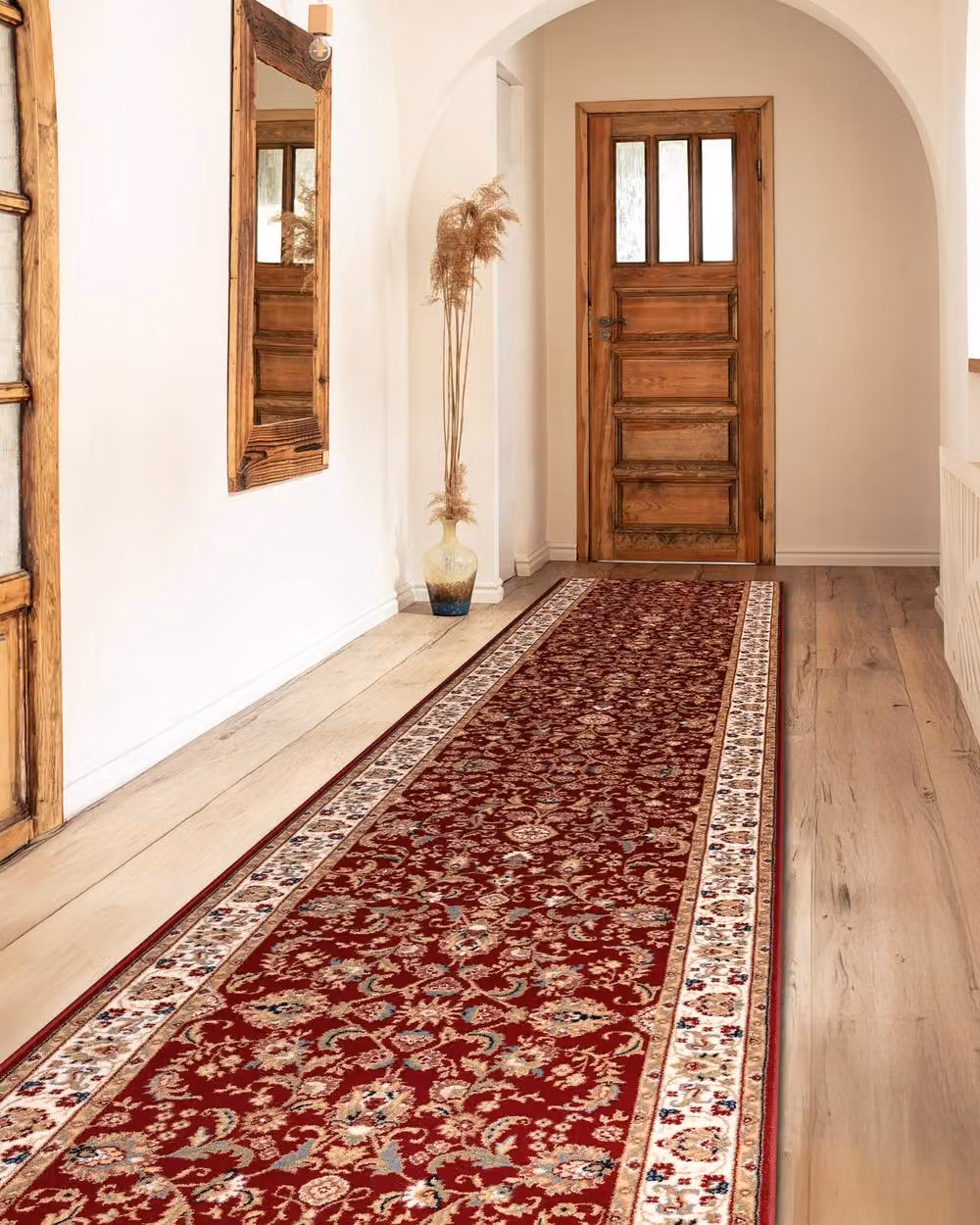 RugsX Red Vintage Boho Wool Nain Runner, W: 80 cm, L: 400 cm – 3