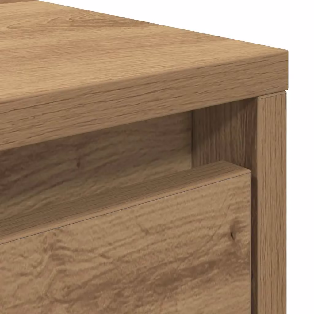 Berkfield Home Artisan Oak Coffee Table with Drawers in Brown, W/D/H: 100 x 100 x 40 cm – 3