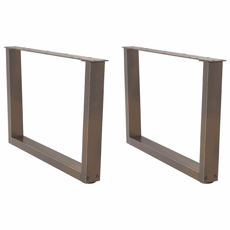 Berkfield Home V-Shape Dining Table Legs, 2 Pieces, Brown Steel, H: 70 cm, W: 42-43.3 cm