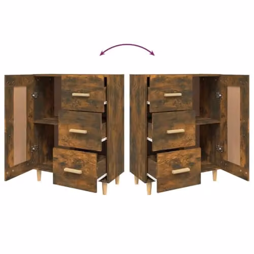 vidaXL Smoked Oak Sideboard, Brown, W/D/H: 69.5 x 34.0 x 90.0 cm – 5
