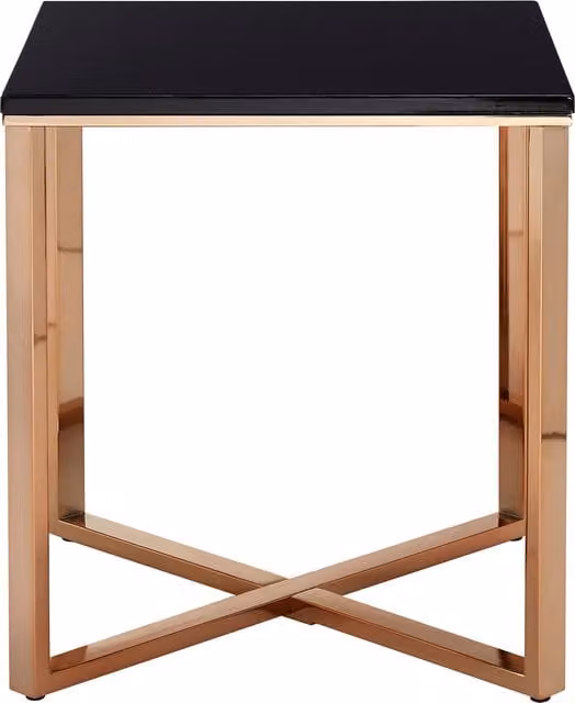 Orsina Square Black Faux Marble End Table with Gold Metal Legs – 1
