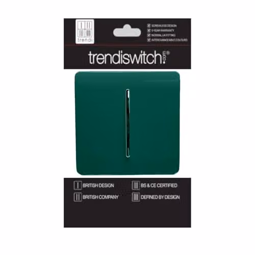 Trendi Switch 10 Amp Triple Pole Fan Isolator Switch with Chrome Rocker in Dark Forest Green – 3