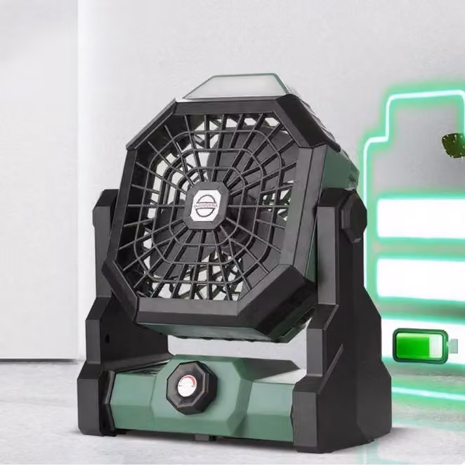 Leaper Rechargeable Mini Portable USB Outdoor Camping Tent Fan with Light in Green – 2