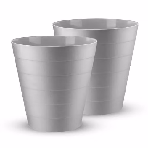 MantraRaj 6L Round Plastic Waste Paper Bin, Pack of 2, Grey – 1