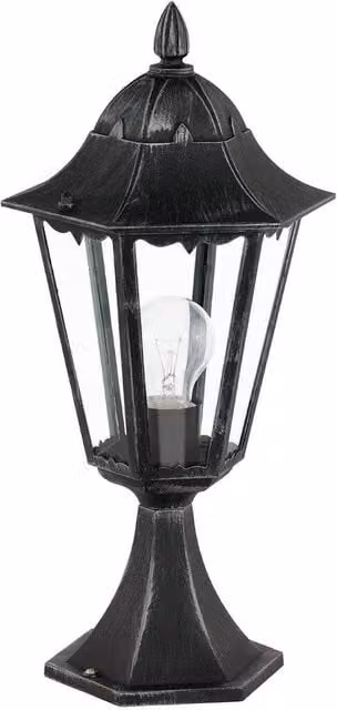 Eglo Navedo Black Plastic and Aluminium Outdoor Pedestal Lantern Light