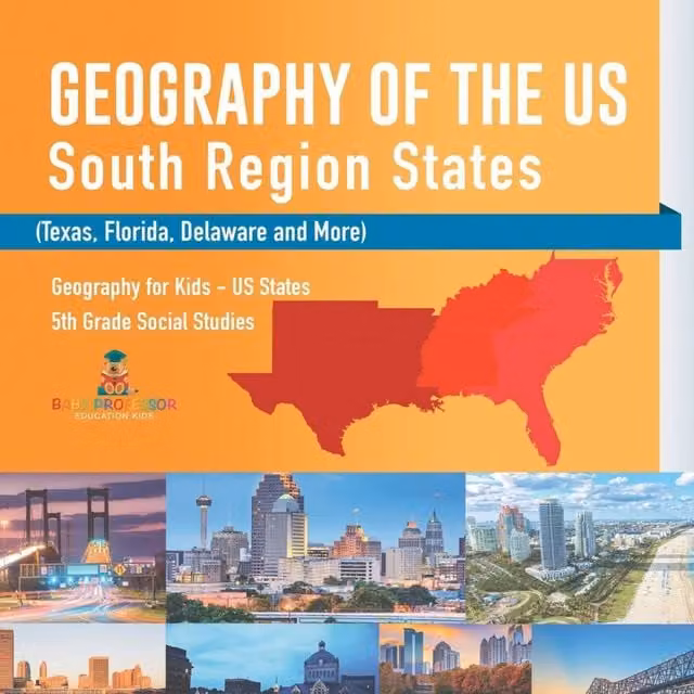Baby Professor Geography of the US - South Region States Multicolour Paper Book