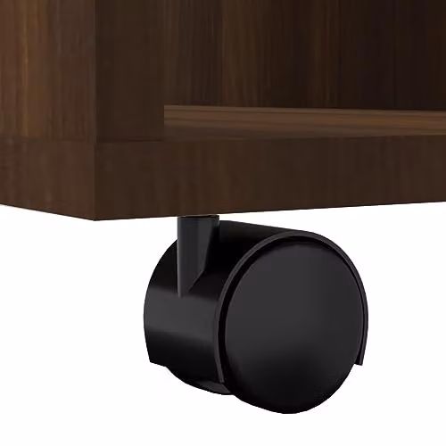 vidaXL Modern Brown Oak Rolling Cabinet with Lockable Castors and MDF Wood Construction for Home Office or Living Room Storage – 5