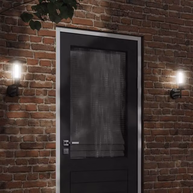 Berkfield Home Set of 2 Black Stainless Steel Outdoor Wall Lights for Garden – 1