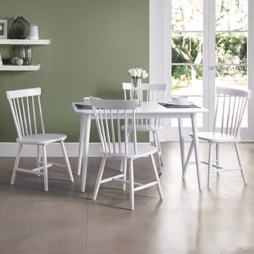 Julian Bowen Torino Set of 4 Scandinavian Style Dining Chairs in White – 3