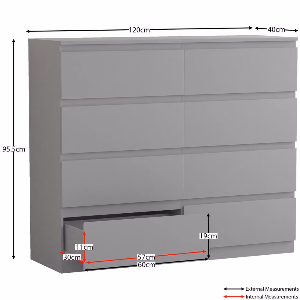 Vida Designs Modern 4 Piece Grey Bedroom Set – 2