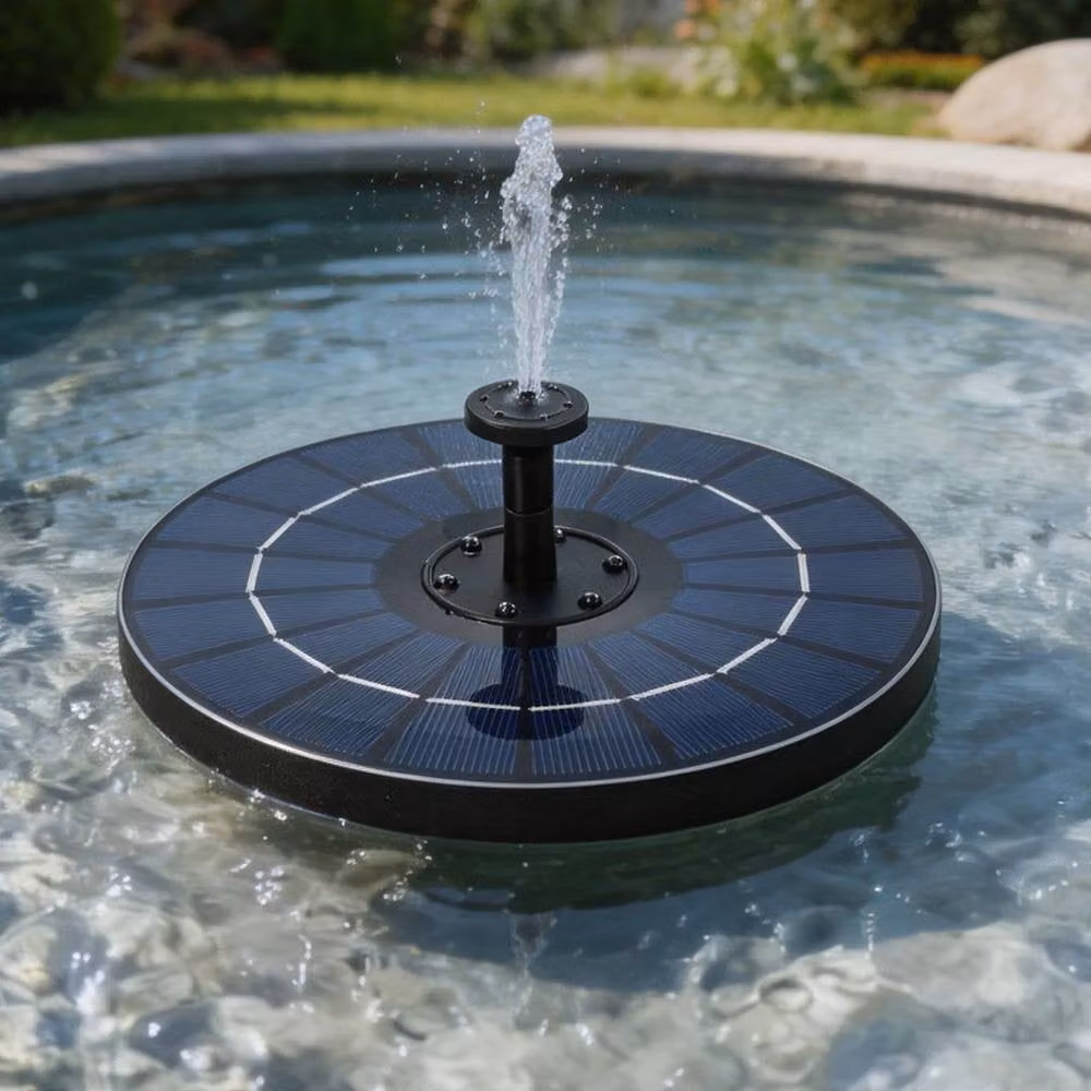 EONLION Solar Floating Fountain in Black for Garden and Pool, W: 100 cm, D: 15 cm – 3
