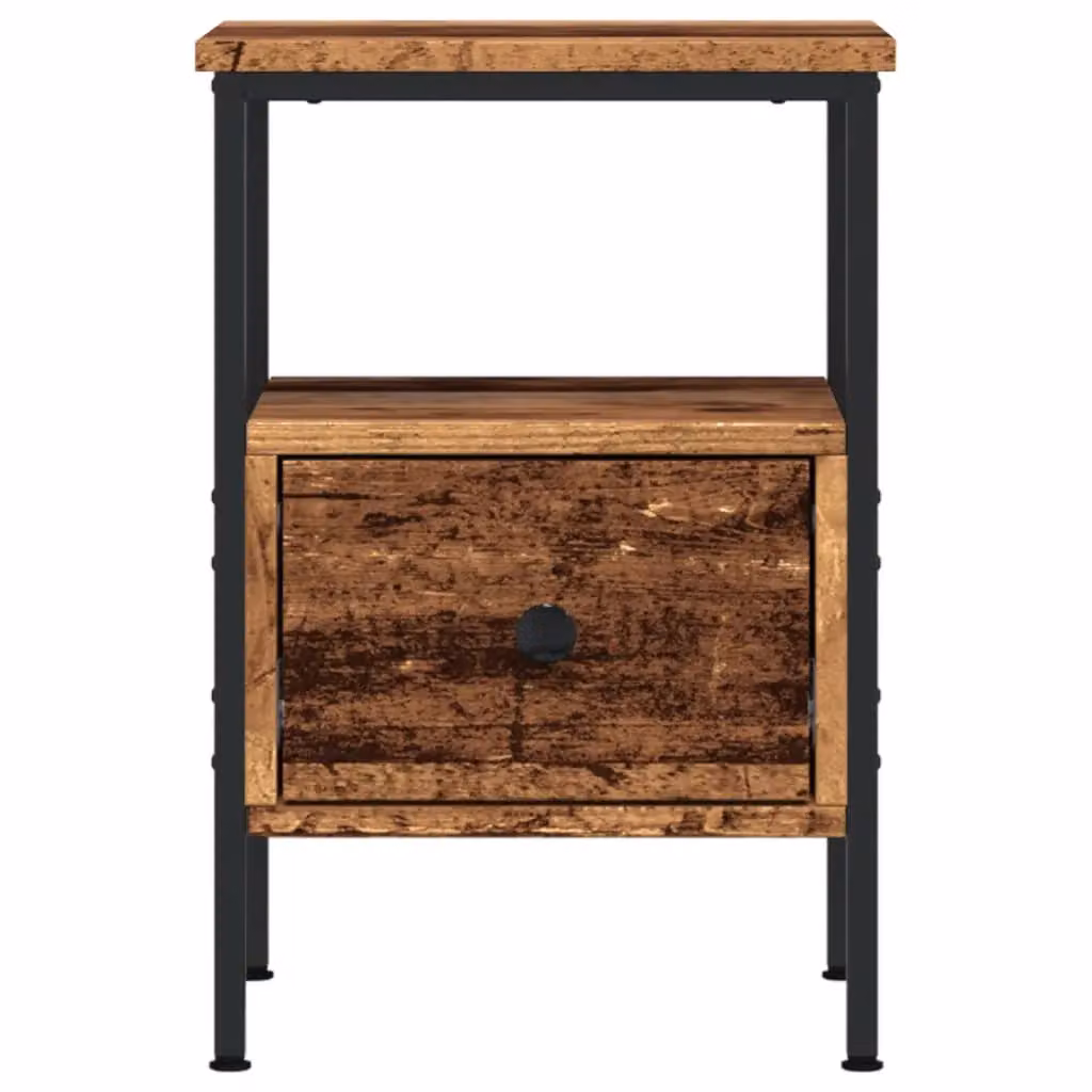 Berkfield Home Set of 2 Bedside Cabinets in Old Wood Brown, W/D/H: 34 x 36 x 50 cm – 4
