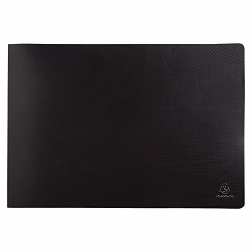 Exacompta OPAK A3 Document Protector with 20 Smooth Crystal Pockets, 40 Views, Black, W: 32 cm x H: 48 cm