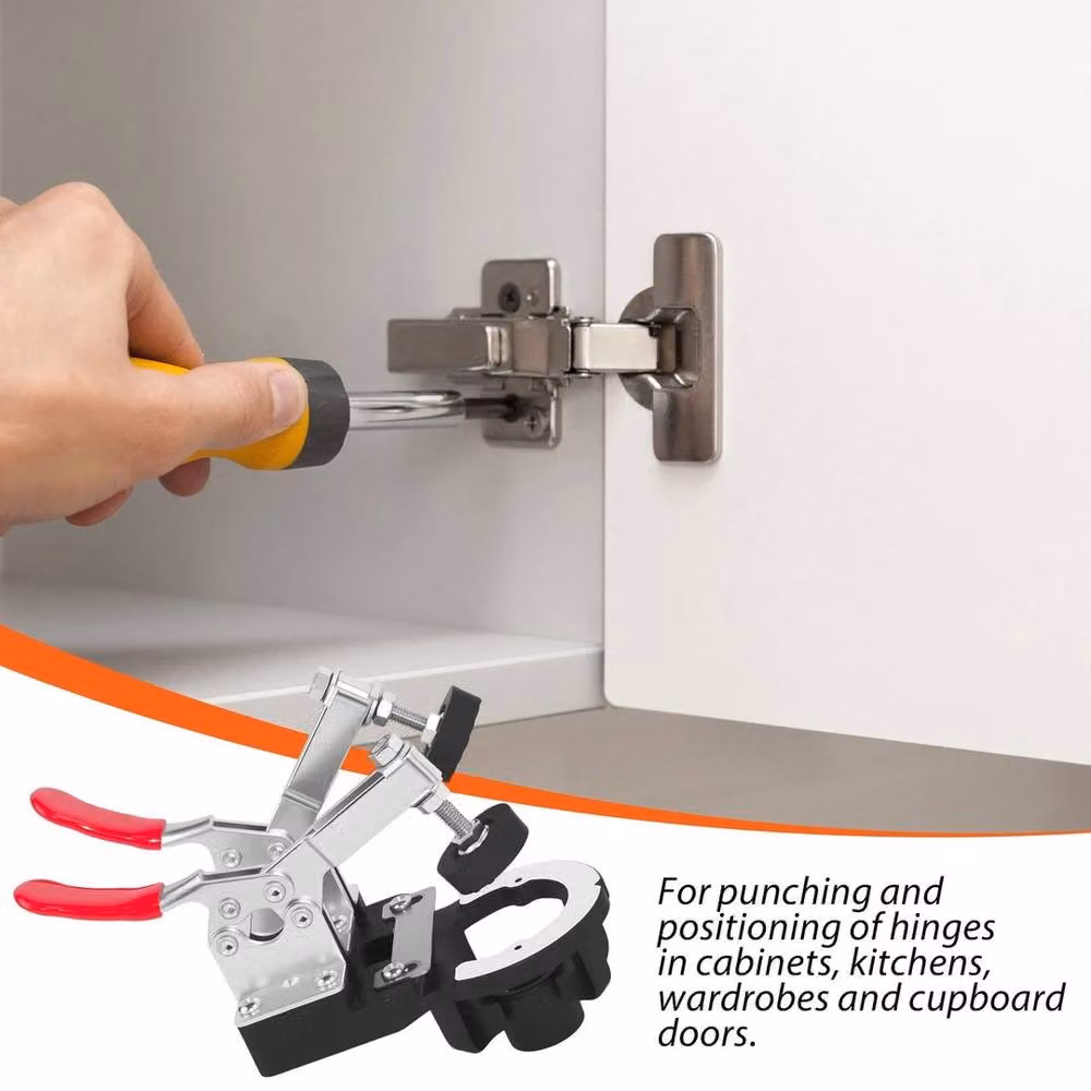 NESTLUNE 35mm Concealed Hinge Drilling Jig Hole Tool Set in Black Aluminum Alloy – 3