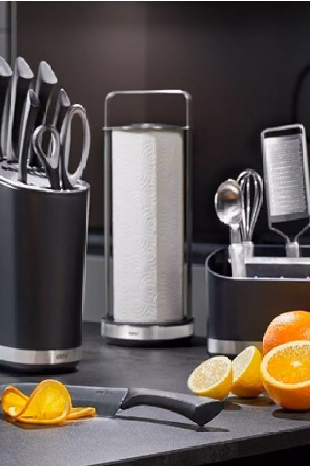 Gefu Smartline Freestanding Paper Towel Holder with Weighted Base in Silver Stainless Steel – 2
