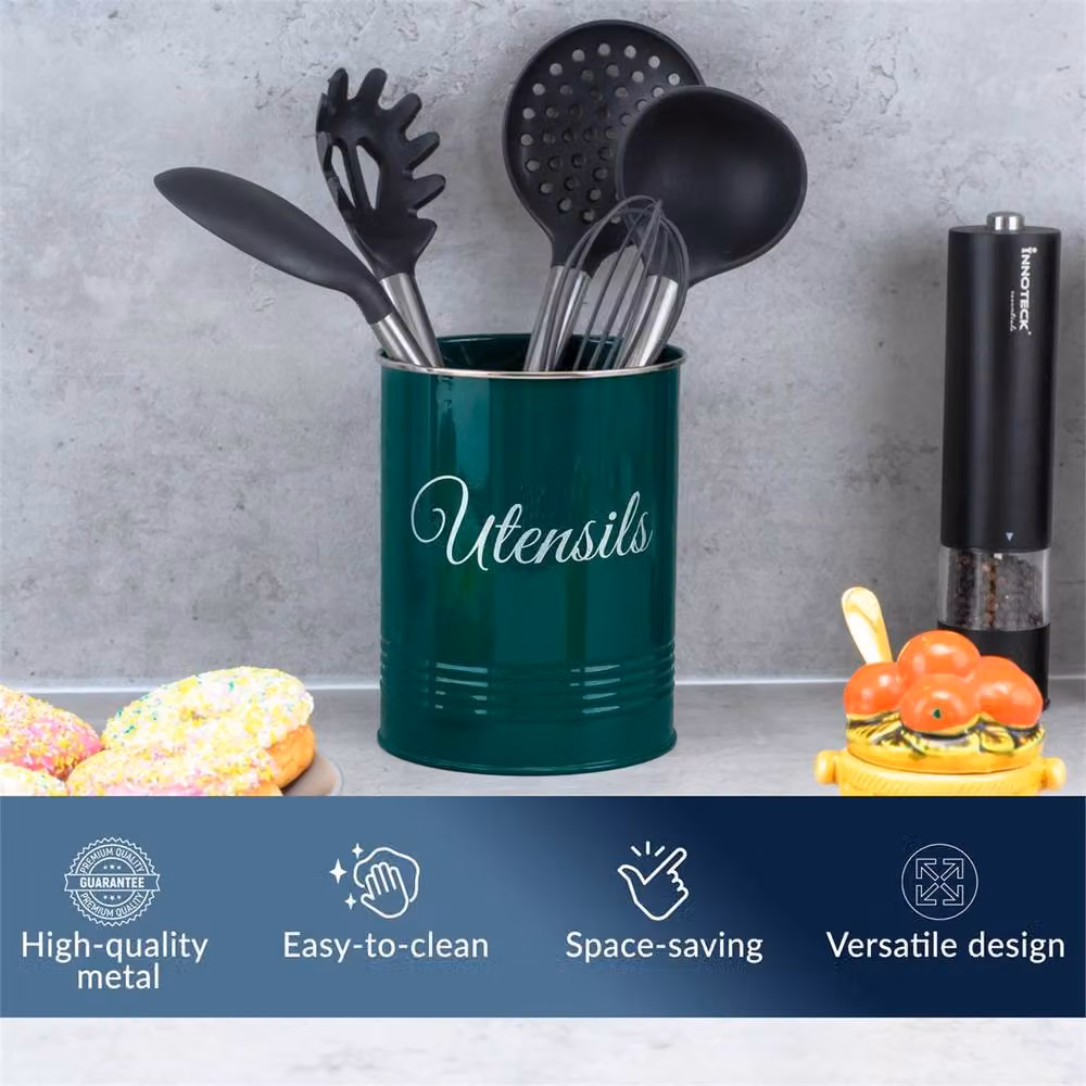 SPETLEK Farmhouse Style Green Metal Organiser Crock Pot W: 100 cm, D: 50 cm, H: 50 cm – 2