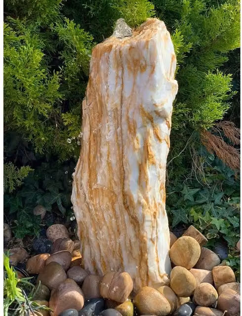 Buttercup Farm Riveria Monolith Water Feature with Multicolour Light, Pump, Reservoir and Grid