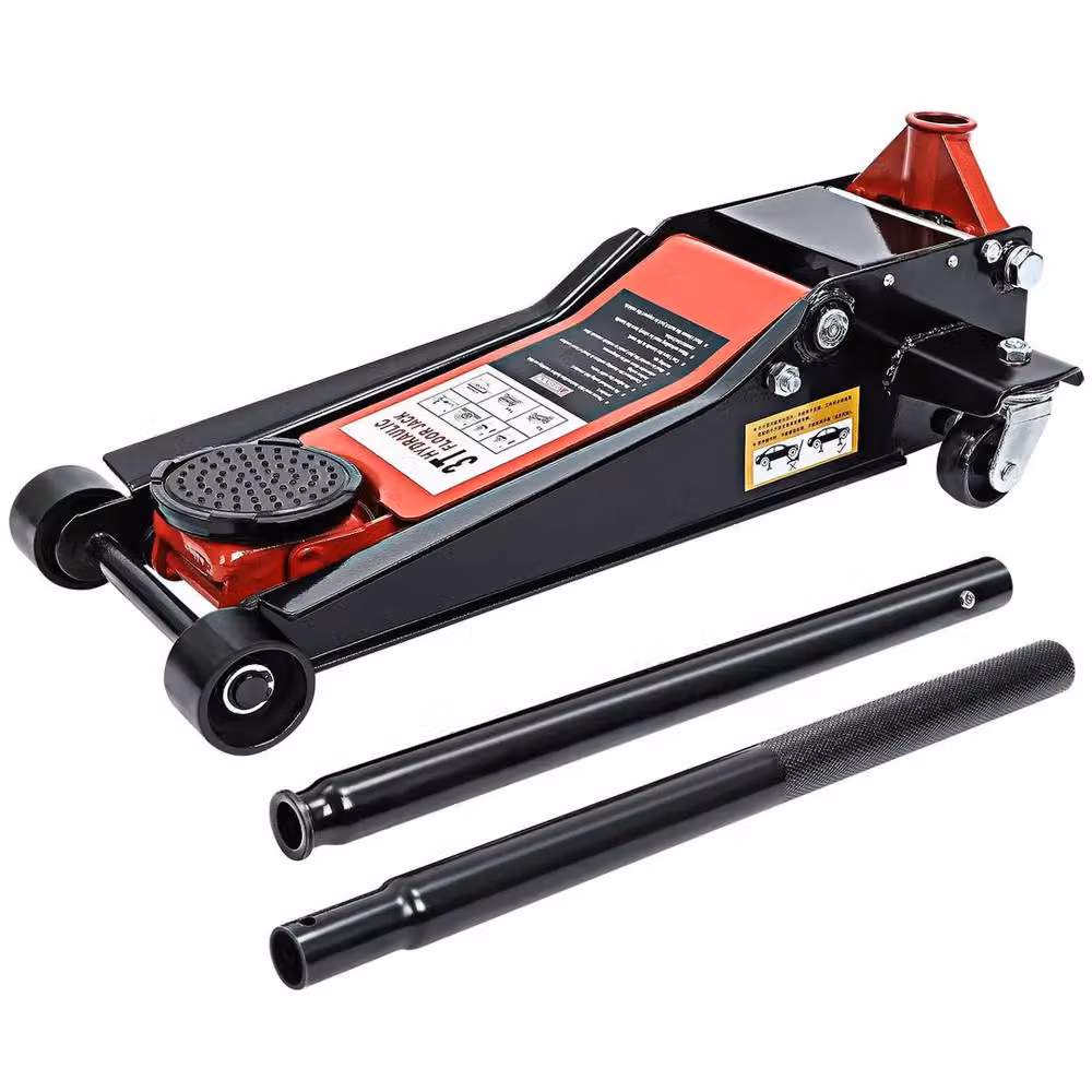 NESTLUNE 3 Ton Compact Hydraulic Steel Trolley Jack in Black, W/D/H: 100 x 40 x 26.25 cm – 2