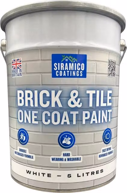 SIRAMICO COATINGS Matt White Water Based Brick and Tile Paint, 5 l