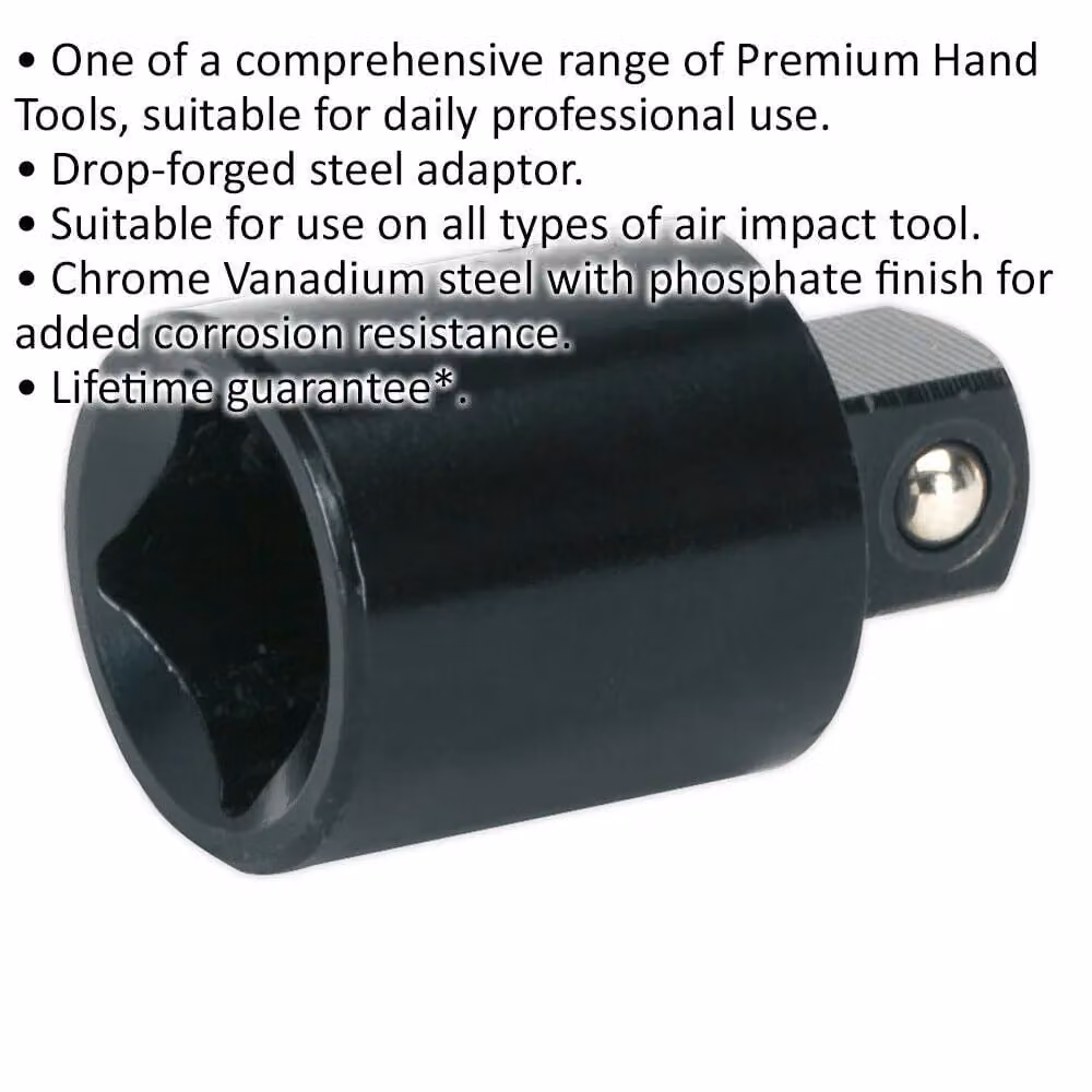 Loops Impact Socket Adaptor 1/2 inch Square Drive Female to 3/8 inch Square Drive Male Black and Multicolour – 2