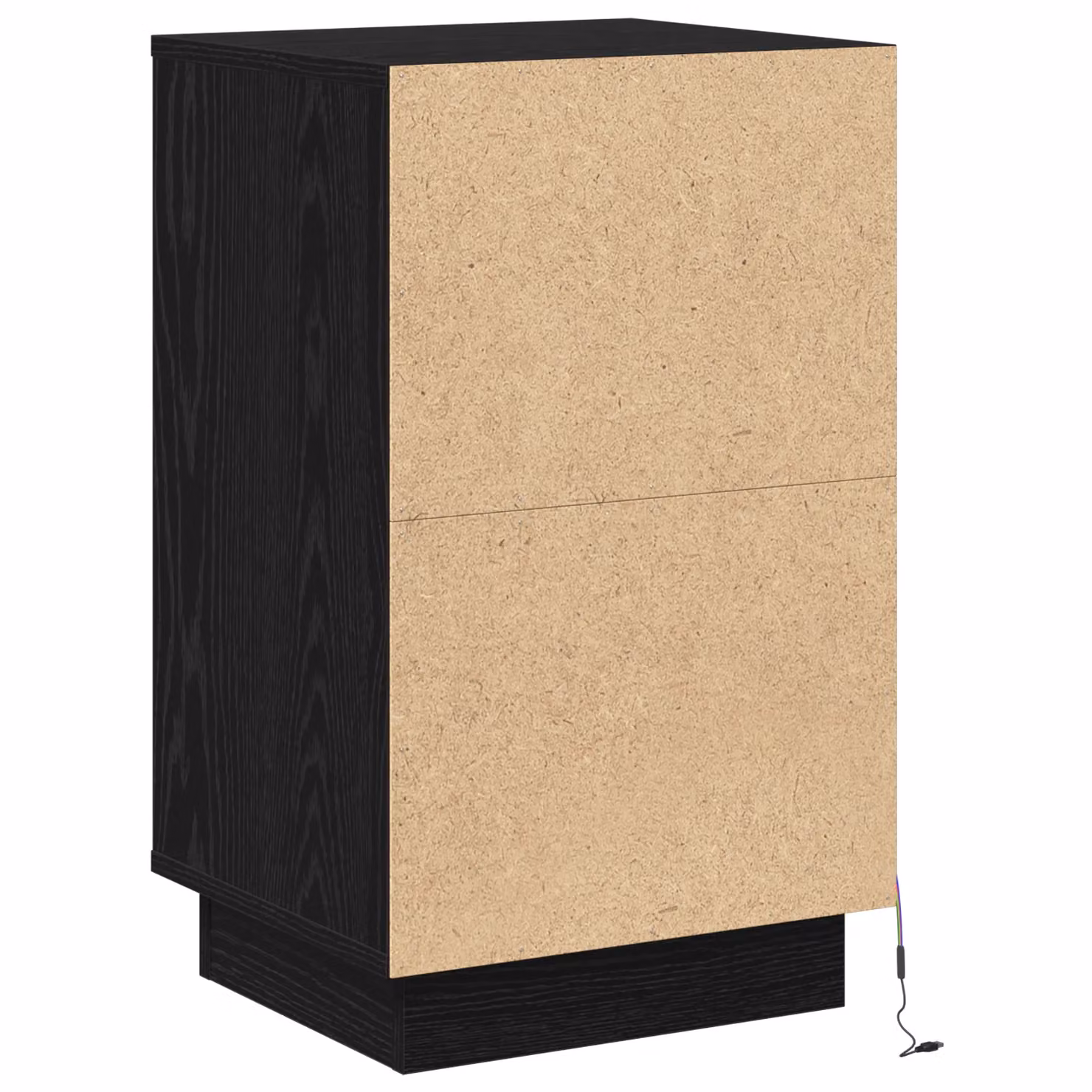 Berkfield Home Modern Black Oak Bedside Cabinet with Integrated LED Lighting, W: 39 cm, D: 34.5 cm, H: 65 cm – 4