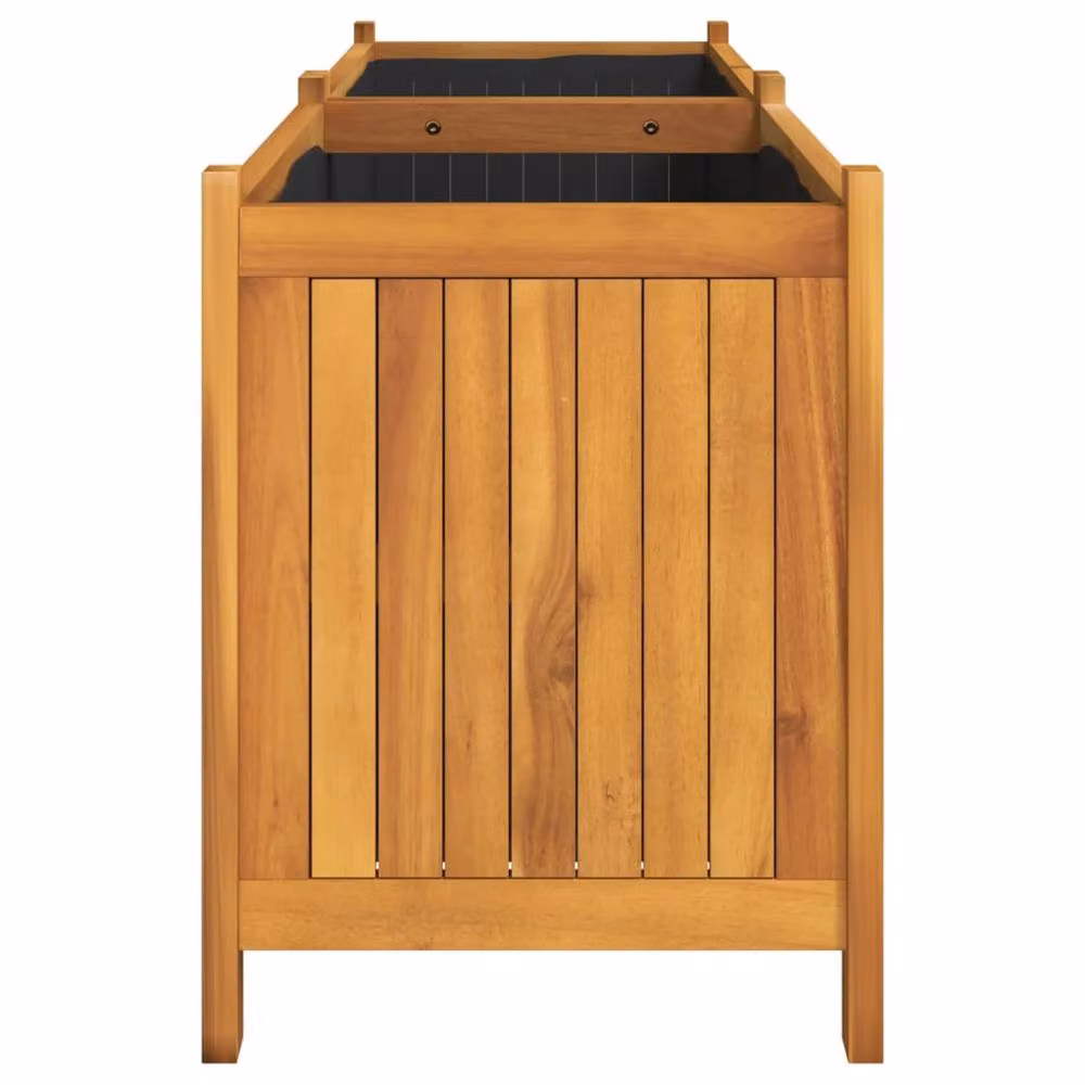 Berkfield Home Brown Acacia Wood Garden Planter with Liner W: 153 cm, D: 38.5 cm, H: 50 cm – 2