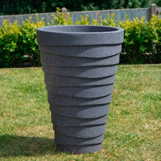 Samuel Alexander Trojan Garden Plant Pot in Grey, Plastic, Diameter: 33 cm
