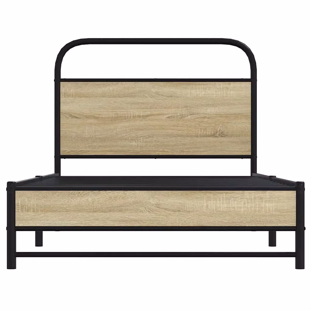 Berkfield Home Bed Frame in Sonoma Oak and Brown, W/D/H: 100 x 190 cm – 3