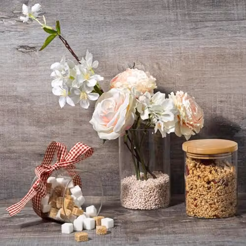 Argon Tableware Scandi Airtight Glass Storage Jar with Wooden Lid, 0.75 l, Transparent – 4
