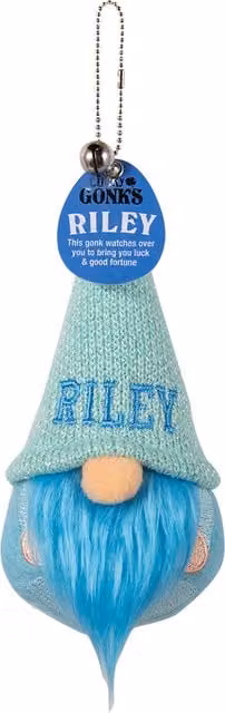 History & Heraldry Riley Pre-personalised Lucky Gonk Mascot Keyring in Blue