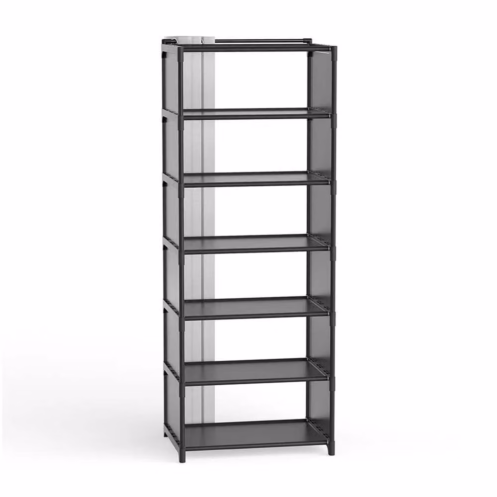 Nordara 7 Tier Dustproof Shoe Cabinet with Cover in Black – 2