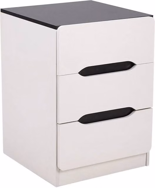 Havendro Modern 3-Drawer Bedside Cabinet in White, W/D/H: 40 x 40 x 56 cm – 1